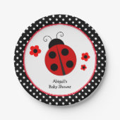 Ladybug Polka Dot Baby shower Papieren Bordje (Voorkant)