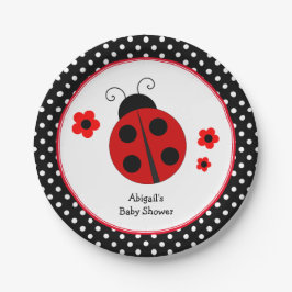 Ladybug Polka Dot Baby shower Papieren Bordje