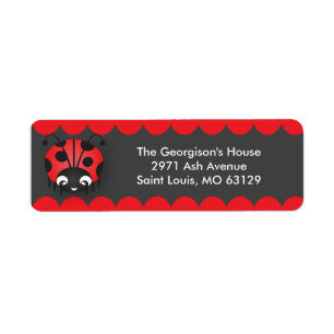 Ladybug Polka Dot Birthday Party Adresetiketten Etiket