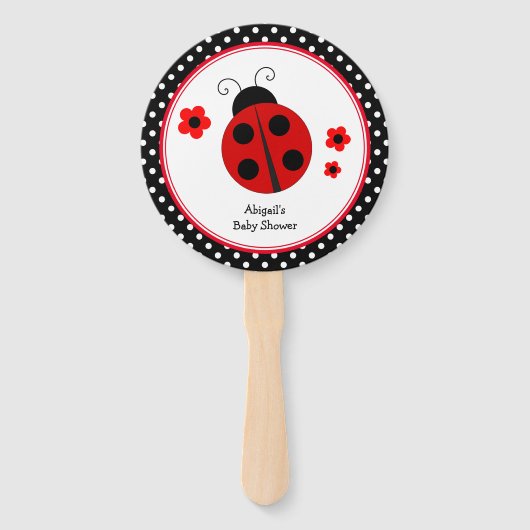 Ladybug Polka Dot Dank je wel Handwaaier (Voorkant)