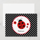 Ladybug Polka Dot Dank u wel briefkaart (Voorkant / Achterkant)