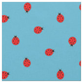 Ladybug Polka Dot Pattern op Blue Stof (Close Up)