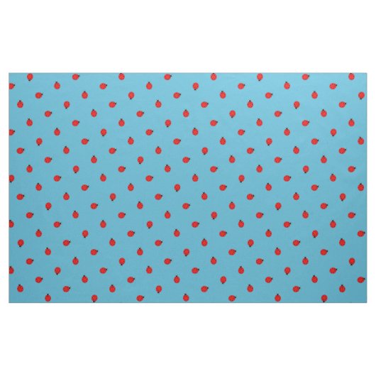 Ladybug Polka Dot Pattern op Blue Stof (Fat Quarter)