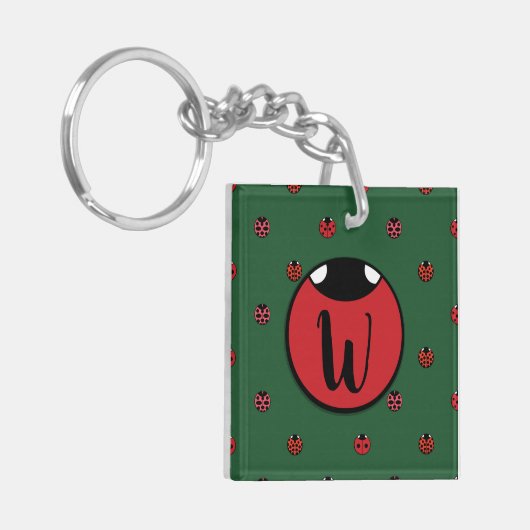 Ladybug Polka Dots Acryl Sleutelhanger (Voorkant Links)