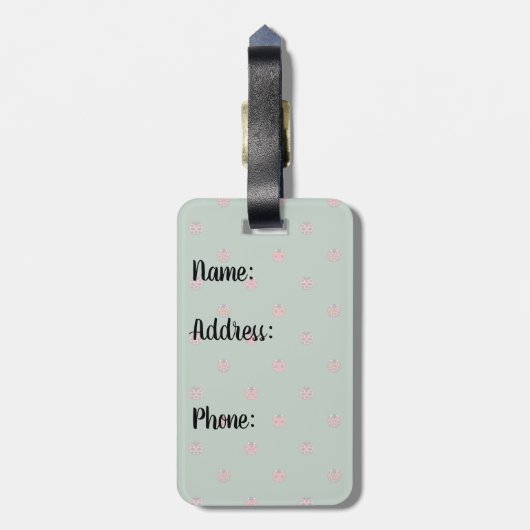 Ladybug Polka Dots Bagagelabel (Achterkant verticaal)