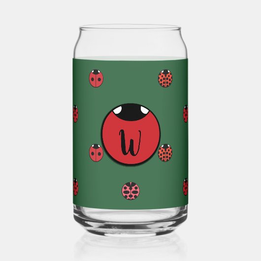 Ladybug Polka Dots Blikvorm Glas (Voorkant)
