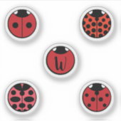 Ladybug Polka Dots Contour Sticker (Voorkant)