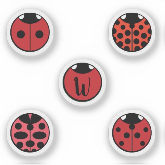 Ladybug Polka Dots Contour Sticker (Voorkant)