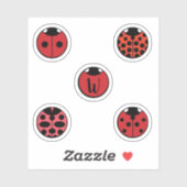 Ladybug Polka Dots Contour Sticker (Vel)
