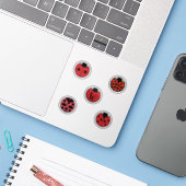 Ladybug Polka Dots Contour Sticker (Laptop met iPhone)