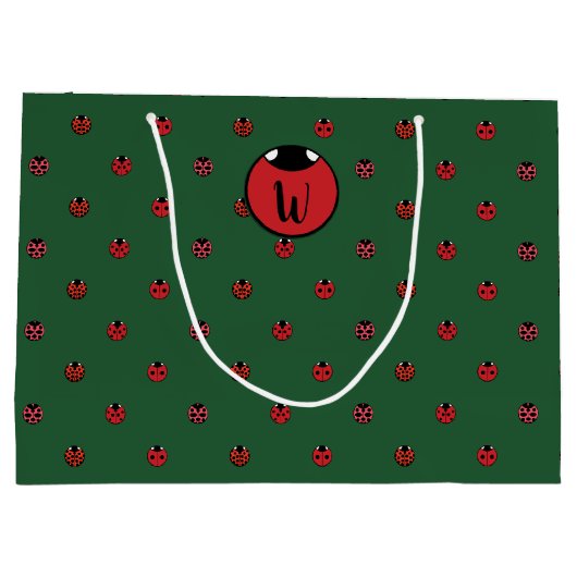 Ladybug Polka Dots Gift Bag Groot Cadeauzakje (Achterkant)