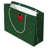 Ladybug Polka Dots Gift Bag Groot Cadeauzakje (Achterkant Gekanteld)
