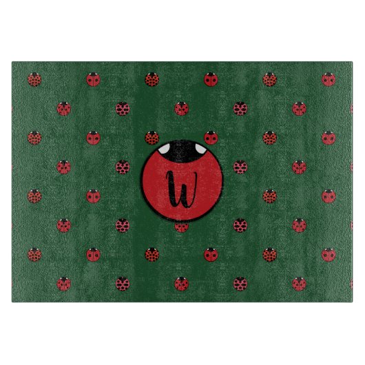 Ladybug Polka Dots Glas Snijplank (Voorkant)