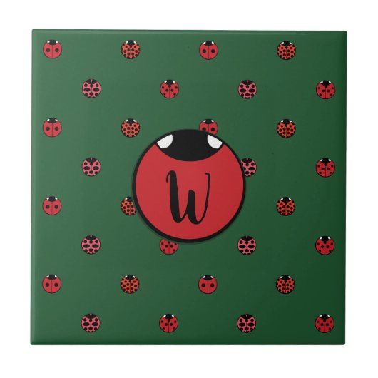Ladybug Polka Dots Tegel Tegeltje (Voorkant)