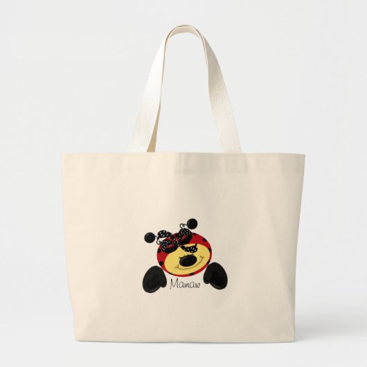 Ladybug Polka-Mamaw Grote Tote Bag (Voorkant)