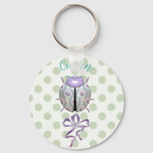 Ladybug polka stip florale schattige sleutelhanger
