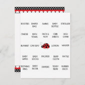 Ladybug Polkadots Baby shower Bingo Call Words Uitnodiging Briefkaart (Voorkant / Achterkant)