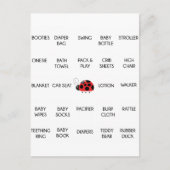 Ladybug Polkadots Baby shower Bingo Call Words Uitnodiging Briefkaart (Voorkant)