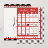 Ladybug Polkadots Baby shower Bingo Kaart 11 (Voorkant / Achterkant)