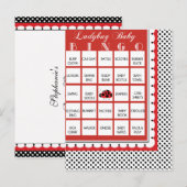 Ladybug Polkadots Baby shower Bingo Kaart 15 (Voorkant / Achterkant)