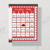 Ladybug Polkadots Baby shower Bingo Kaart 18 (Voorkant / Achterkant)