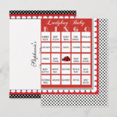 Ladybug Polkadots Baby shower Bingo Kaart 19 (Voorkant / Achterkant)