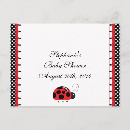 Ladybug Polkadots Baby shower Bingo Kaart 19 (Achterkant)