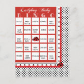 Ladybug Polkadots Baby shower Bingo Kaart 2 (Voorkant)