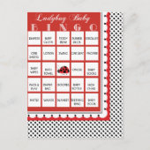 Ladybug Polkadots Baby shower Bingo Kaart 20 (Voorkant)