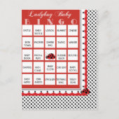 Ladybug Polkadots Baby shower Bingo Kaart 3 (Voorkant)