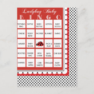 Ladybug Polkadots Baby shower Bingo Kaart 5