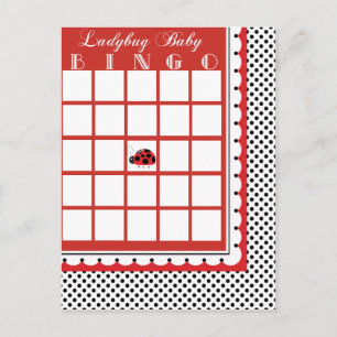 Ladybug Polkadots Baby shower Bingo Kaart Blank
