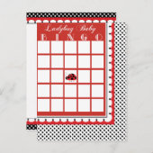 Ladybug Polkadots Baby shower Bingo Kaart Blank (Voorkant / Achterkant)