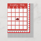 Ladybug Polkadots Baby shower Bingo Kaart Blank (Voorkant)