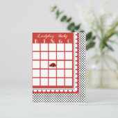 Ladybug Polkadots Baby shower Bingo Kaart Blank (Staand voorkant)