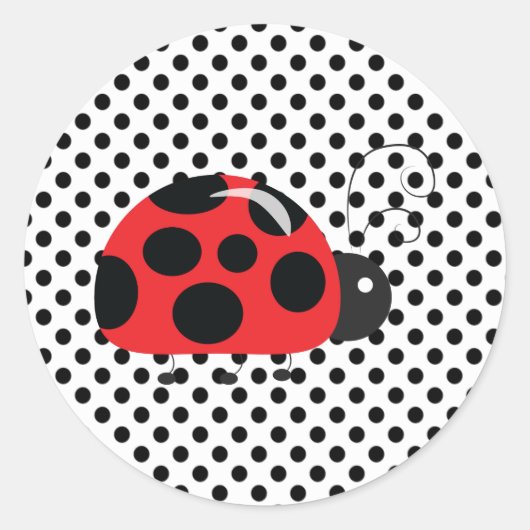 Ladybug Polkadots Baby shower Bingo Stickers (Voorkant)