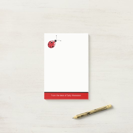 Ladybug Post it Note Pad (Op bureau)