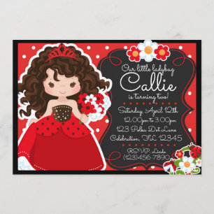 Ladybug Princess Girls Birthday Kaart