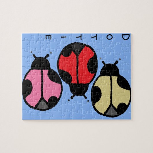Ladybug Puzzle met aangepaste tekst Legpuzzel (Horizontaal)