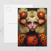 Ladybug Queen 2 Cute Fantasy Art Briefkaart (Voorkant / Achterkant)