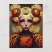 Ladybug Queen 2 Cute Fantasy Art Briefkaart (Voorkant)