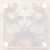 Ladybug Queen 2 Cute Fantasy Art Glazen Onderzetter (Achterkant)