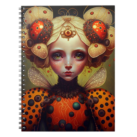 Ladybug Queen 2 Cute Fantasy Art Notitieboek (Voorkant)