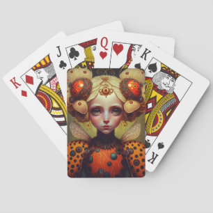 Ladybug Queen 2 Cute Fantasy Art Pokerkaarten