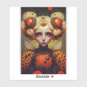 Ladybug Queen 2 Cute Fantasy Art Sticker (Vel)