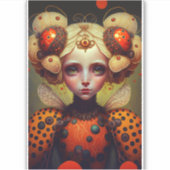 Ladybug Queen 2 Cute Fantasy Art Sticker (Voorkant)