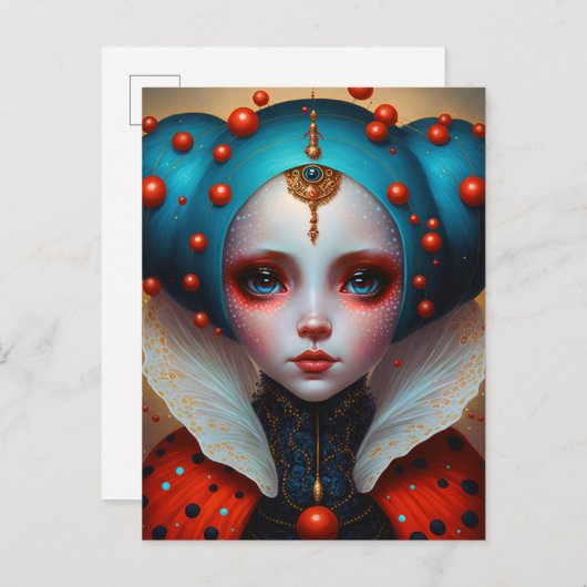 Ladybug Queen Cute Fantasy Art Briefkaart (Voorkant / Achterkant)