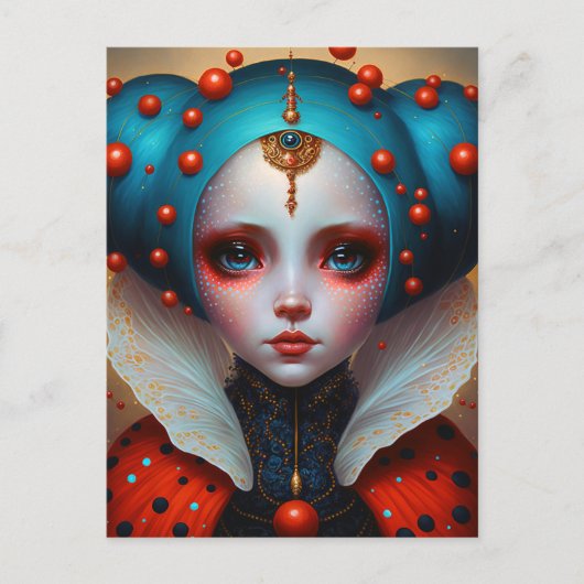 Ladybug Queen Cute Fantasy Art Briefkaart (Voorkant)