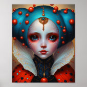 Ladybug Queen Cute Fantasy Art Poster (Voorkant)