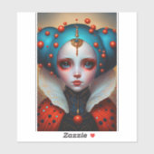 Ladybug Queen Cute Fantasy Art Sticker (Vel)